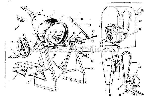 Page A Diagram and Parts List for 7139559  Craftsman Cement Mixer