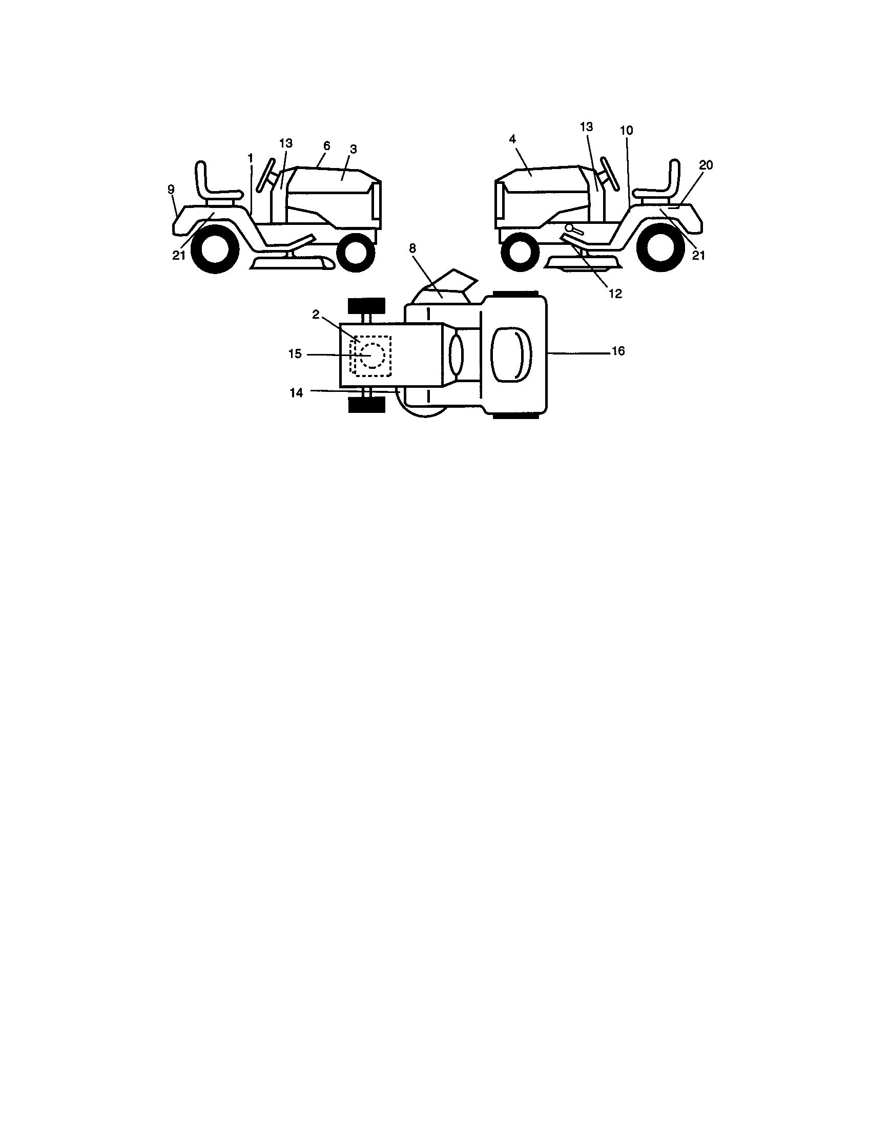 Decals Diagram and Parts List for 917270660  Craftsman Lawn Tractor