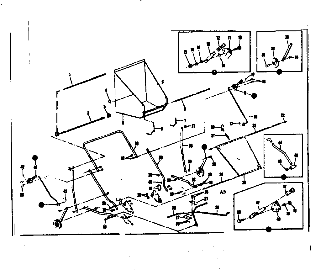 Handle And Wheel Assembly Diagram and Parts List for 53679972  Craftsman Lawn Tractor