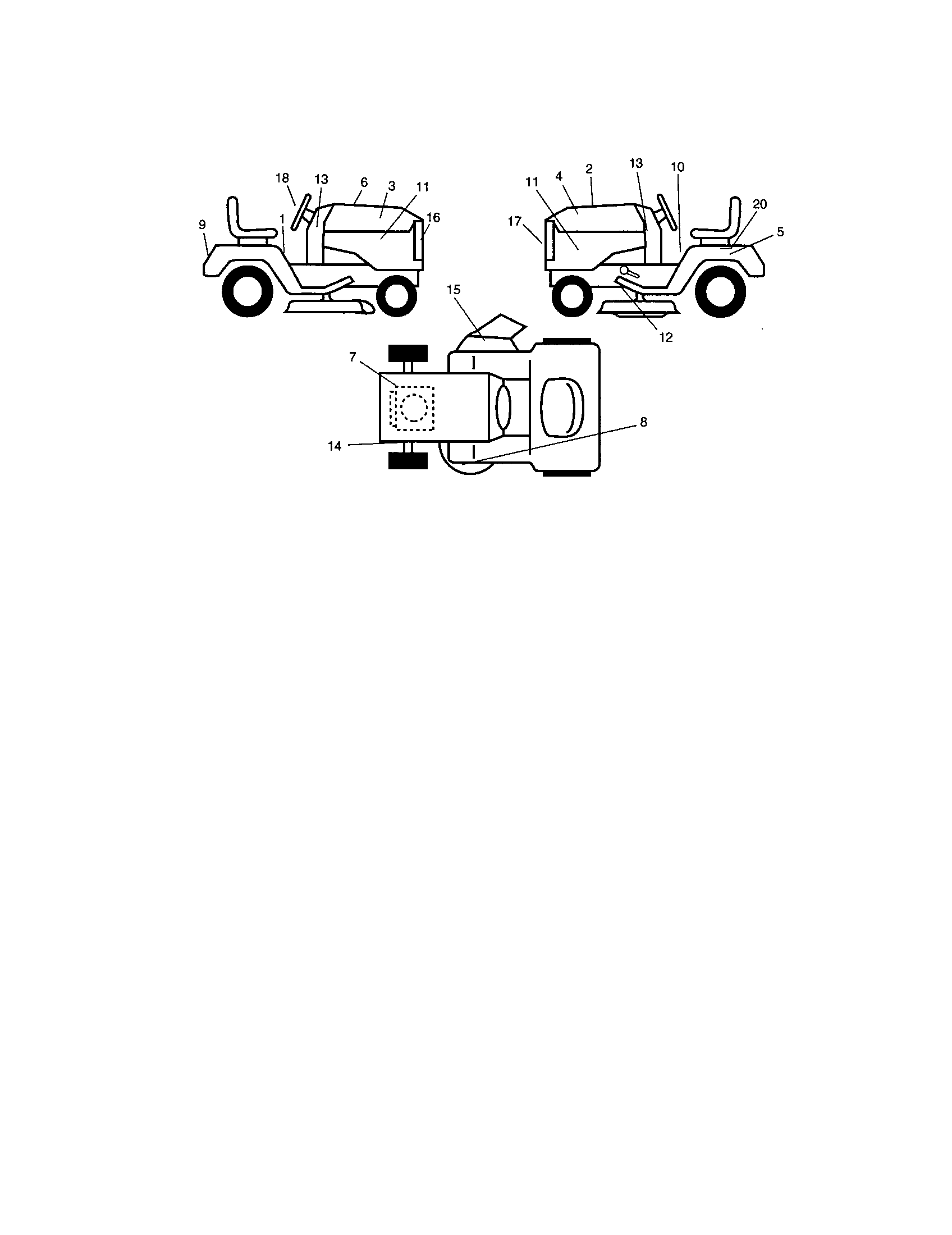 Decals Diagram and Parts List for 917273750  Craftsman Lawn Tractor