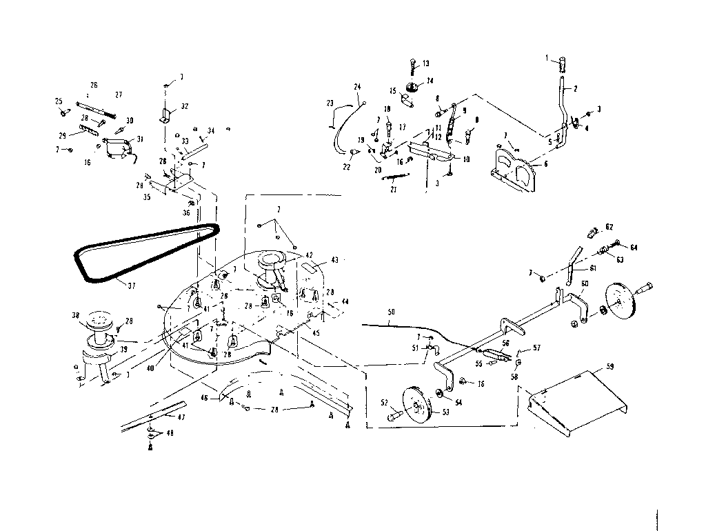 Mower Deck Diagram and Parts List for 536255212  Craftsman Lawn Tractor