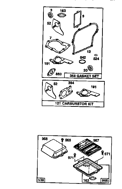 Engine 135212-0219-01 (71/500) Diagram and Parts List for 500135212-0219-01  Craftsman Engine