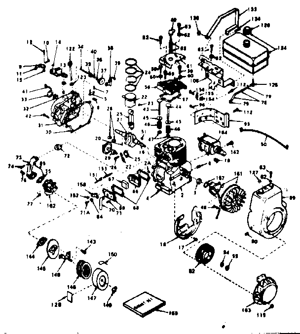Basic Engine Diagram and Parts List for 143646042  Craftsman Engine