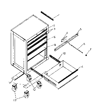 Cabinet Parts Diagram and Parts List for 706656052  Craftsman Tool Stand & Cart