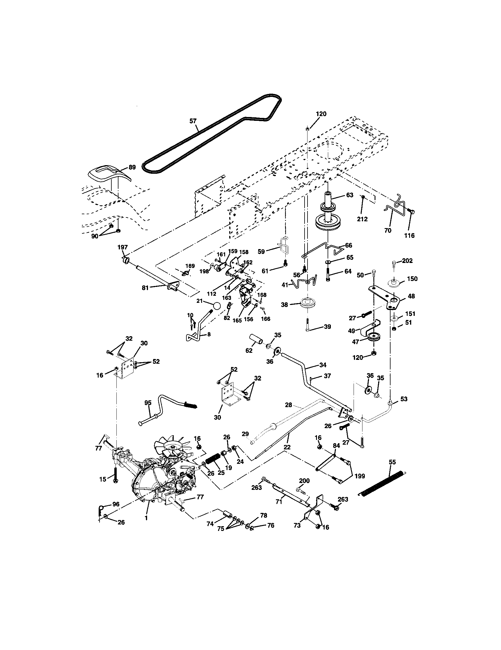 Ground Drive Diagram and Parts List for 917273520  Craftsman Lawn Tractor