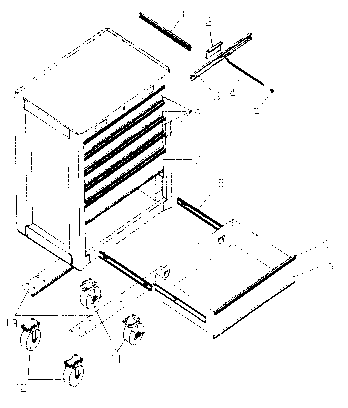 Cabinet Parts Diagram and Parts List for 706619512  Craftsman Tool Stand & Cart