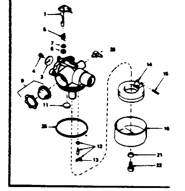 Carburetor Diagram and Parts List for 143364122  Craftsman Engine