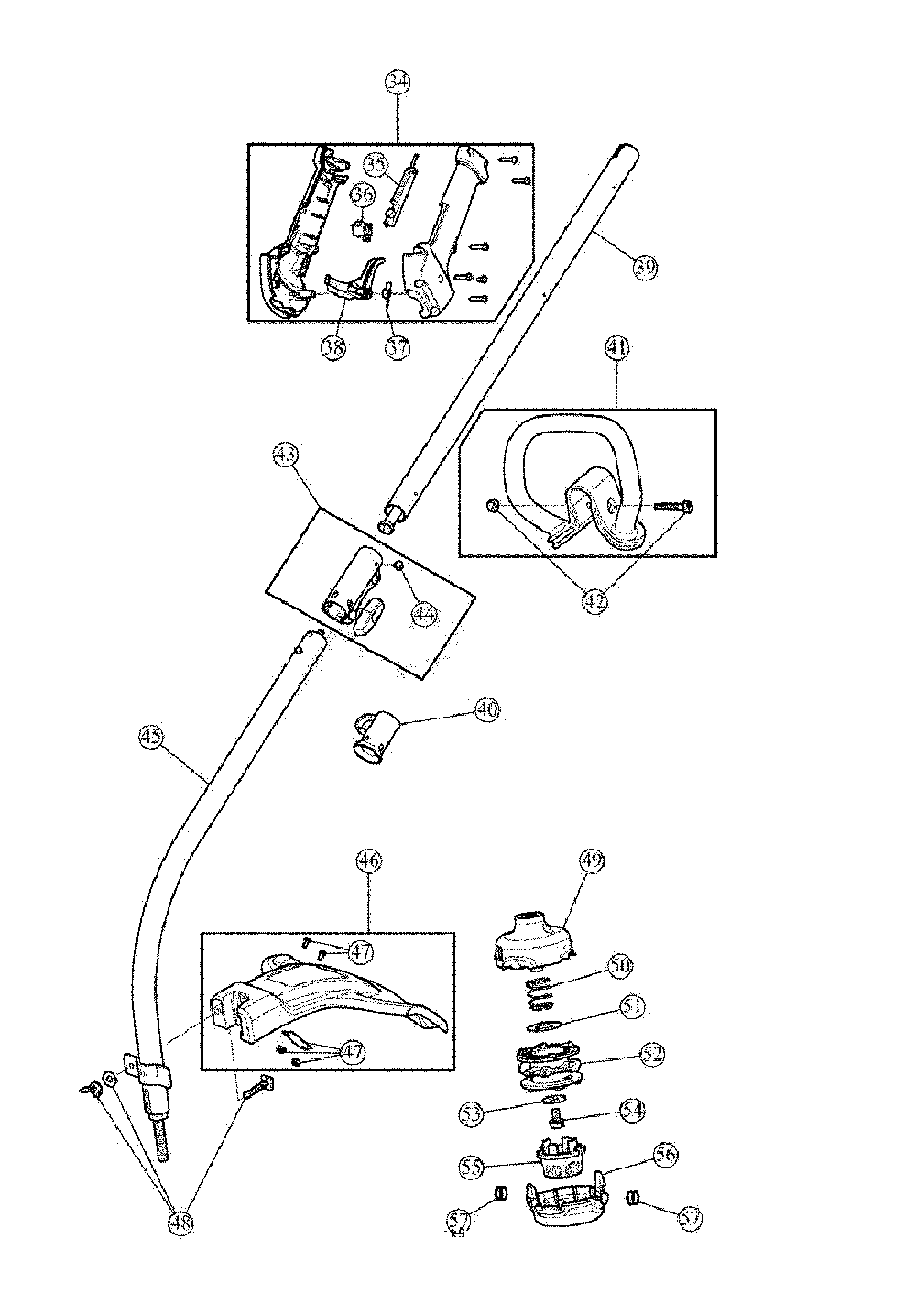 General assembly Diagram and Parts List for CMXGTAMDZ20C  Craftsman Trimmer