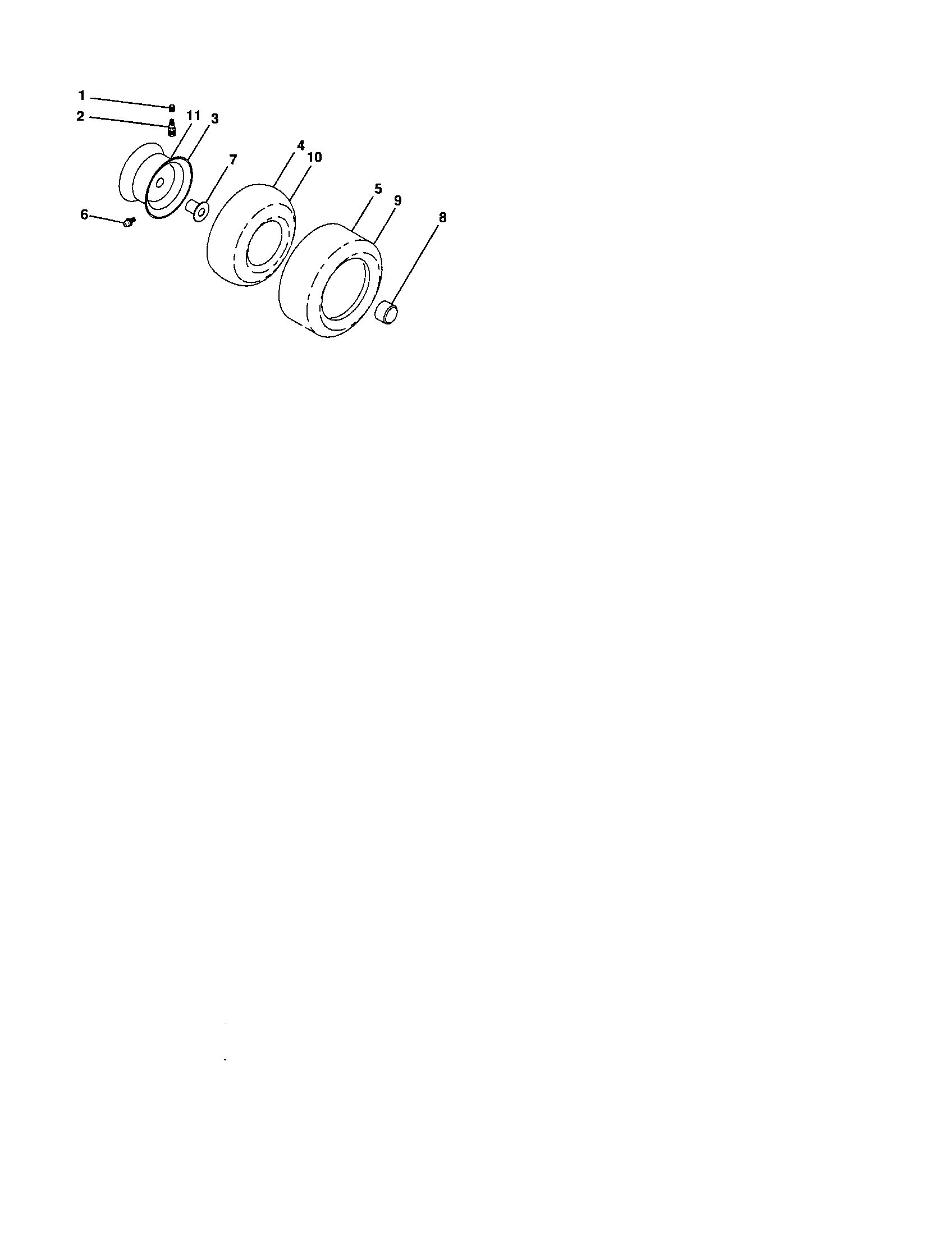 Wheels And Tires Diagram and Parts List for 917276903  Craftsman Lawn Tractor