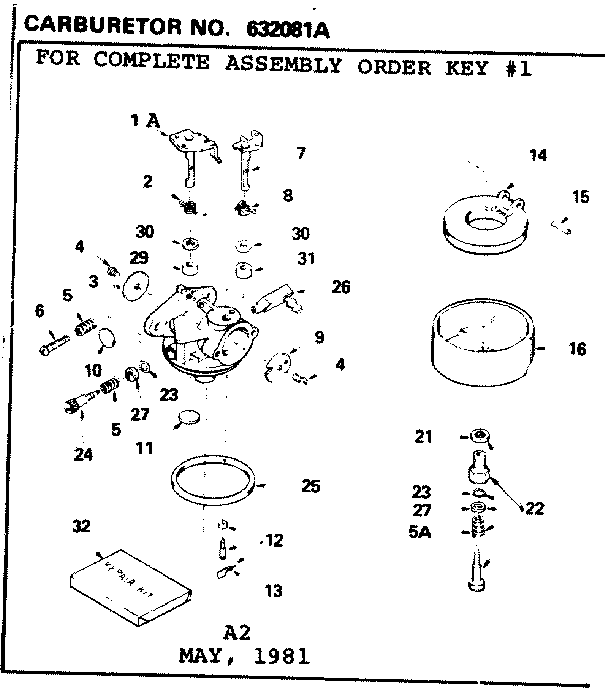Replacement Parts Diagram and Parts List for 143315032  Craftsman Engine