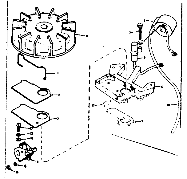 Magneto No. 610659 Diagram and Parts List for 91761406  Craftsman Chainsaw