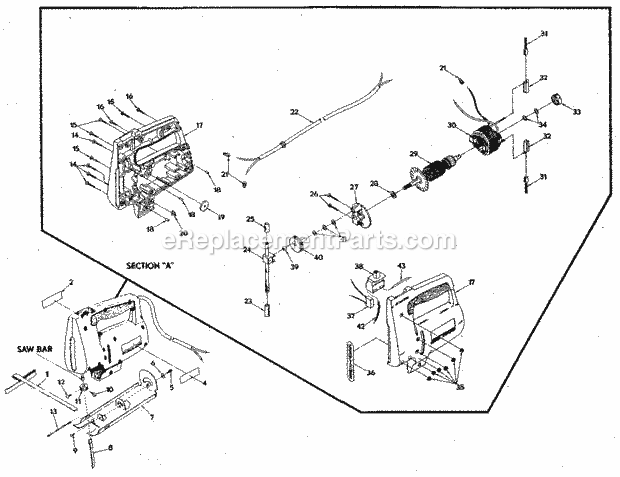 Unit Parts Diagram and Parts List for 7212  Craftsman Jig Saw