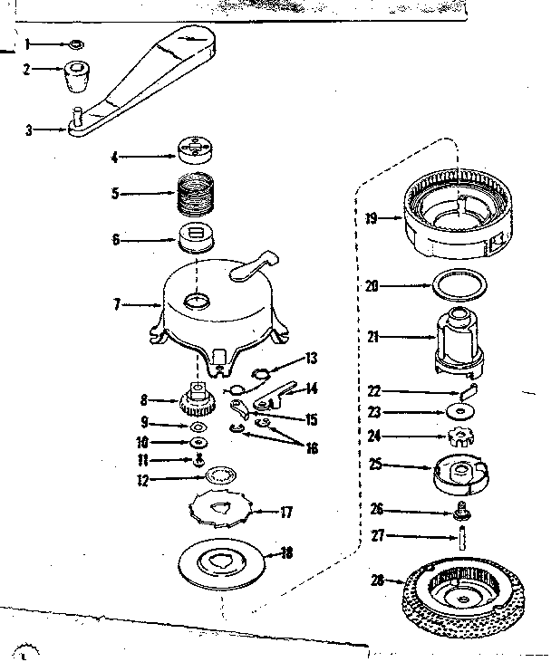 Ratchet Self Starter No. 29711 Diagram and Parts List for 14366250  Craftsman Engine
