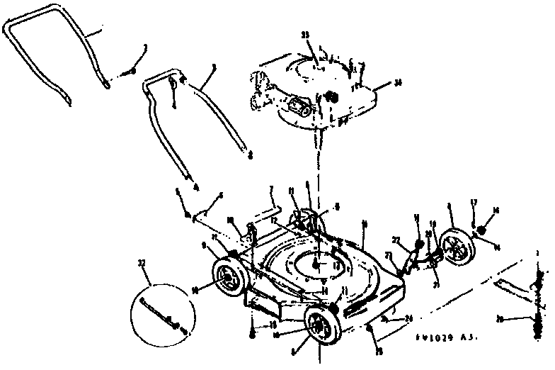 Replacement Parts Diagram and Parts List for 13191029  Craftsman Lawn Mower