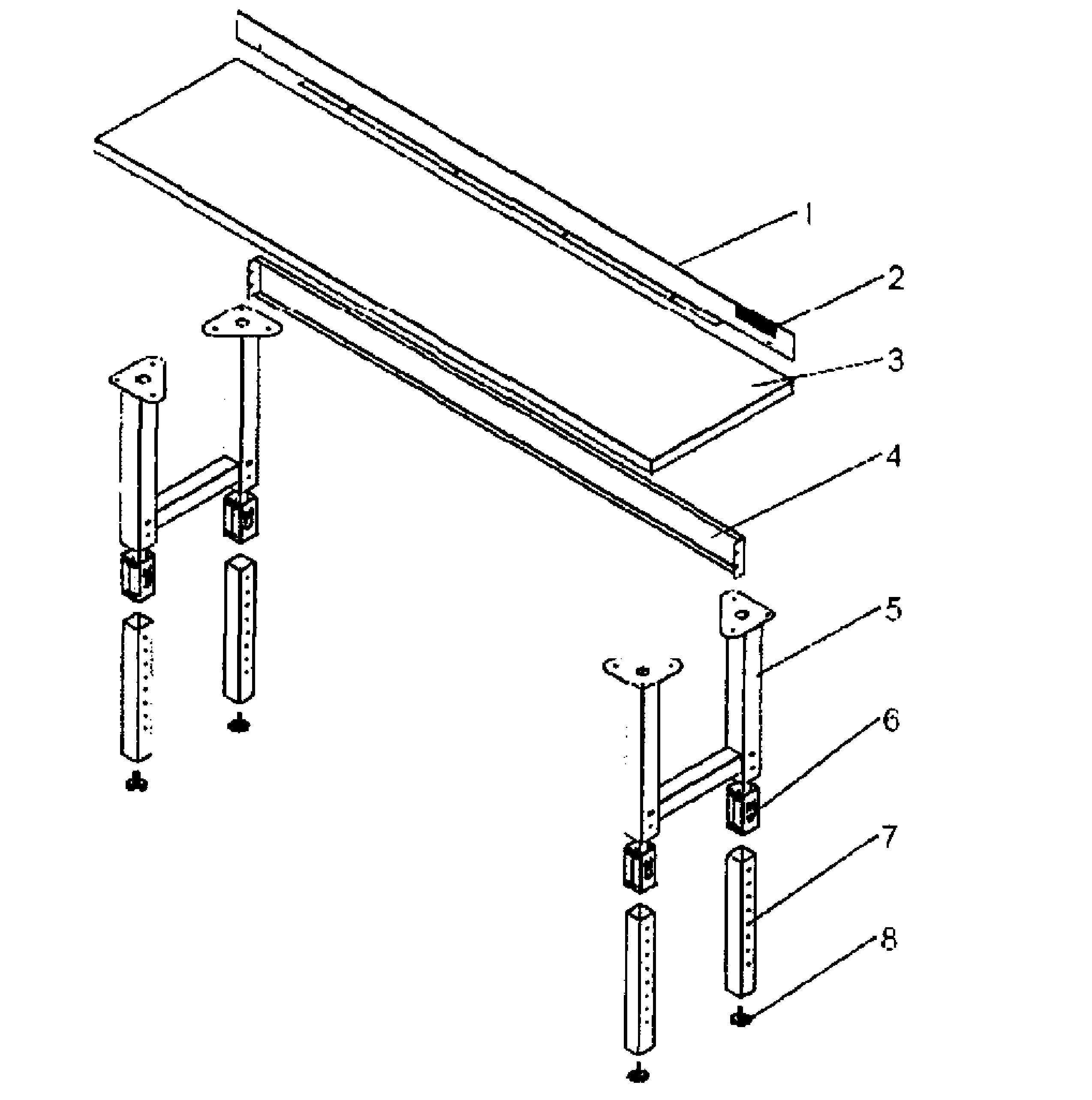 Workbench Diagram and Parts List for 706466380  Craftsman Workbench