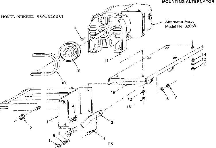 Unit Parts Diagram and Parts List for 580320681  Craftsman Engine