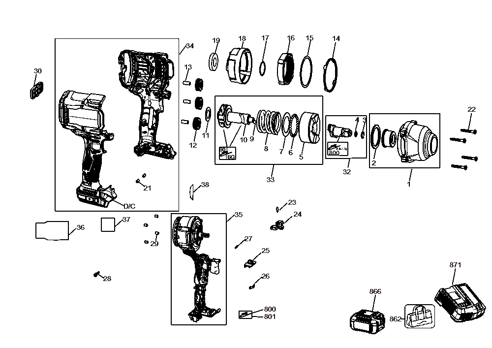 Diagram Diagram and Parts List for CMCF940M1 Type 1 Craftsman Wrench