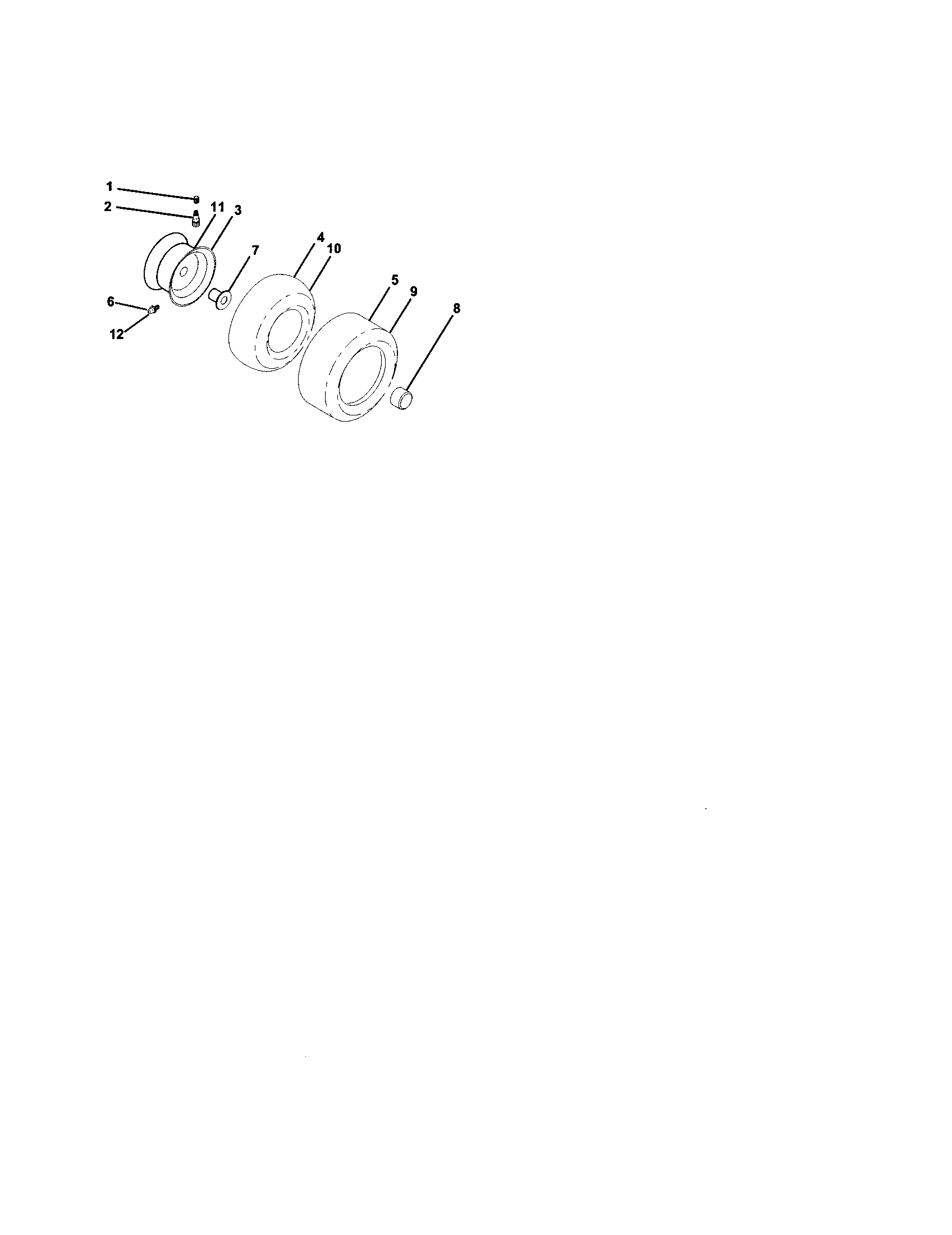 Wheels And Tires Diagram and Parts List for 917279982  Craftsman Lawn Tractor