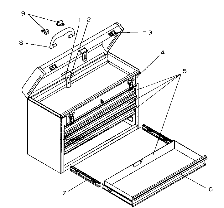 Tool Box Diagram and Parts List for 706955590  Craftsman Tool Stand & Cart