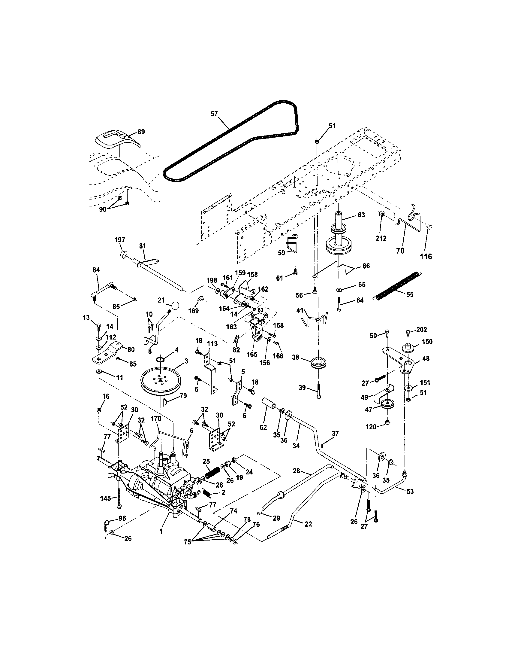 Ground Drive Diagram and Parts List for 917272670  Craftsman Lawn Tractor