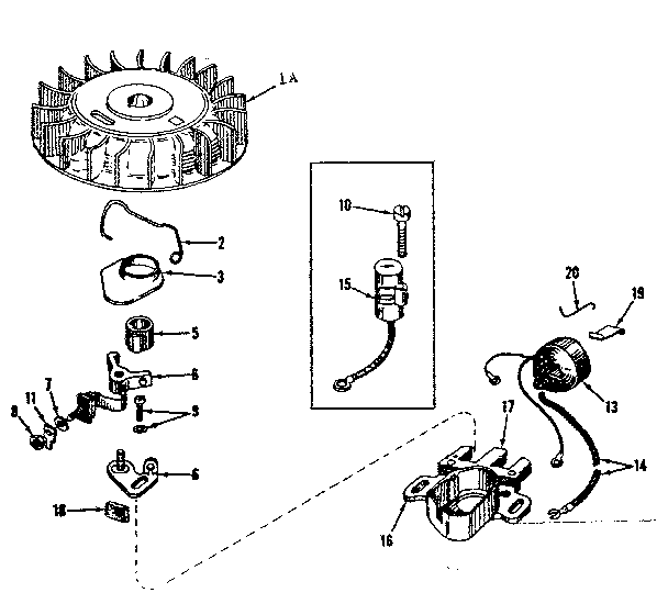 Magneto No. 610693 Diagram and Parts List for 143131062  Craftsman Engine