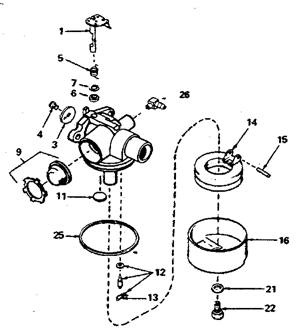 Carburetor No. 632387 Diagram and Parts List for 143364082  Craftsman Engine