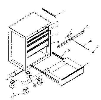 Cabinet Parts Diagram and Parts List for 706619272  Craftsman Tool Stand & Cart