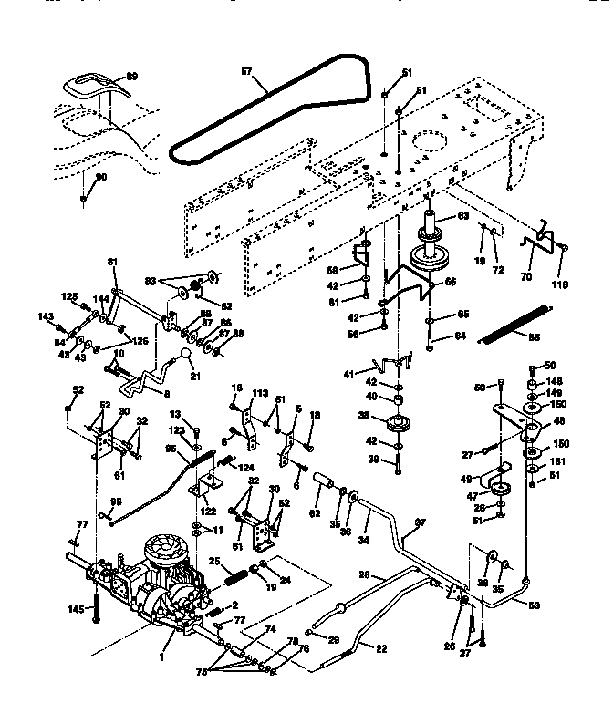 Ground Drive Diagram and Parts List for 917270720  Craftsman Lawn Tractor