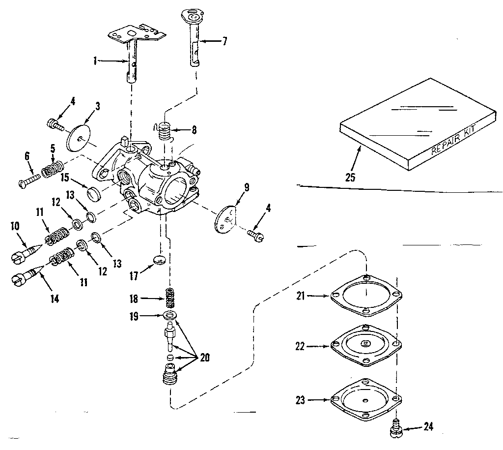 Carburetor Diagram and Parts List for 143122032  Craftsman Engine