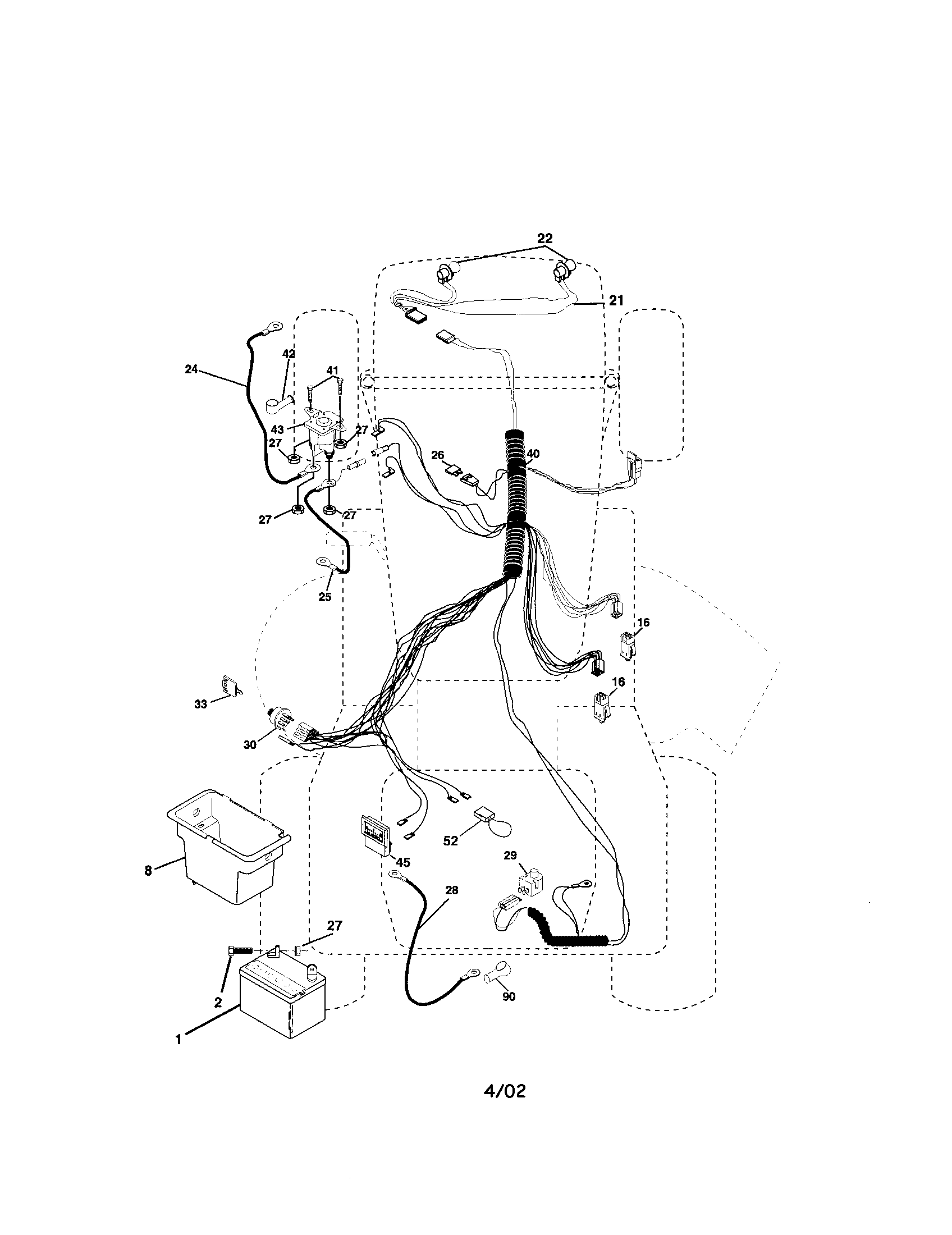 Electrical Diagram and Parts List for 917271661  Craftsman Lawn Tractor