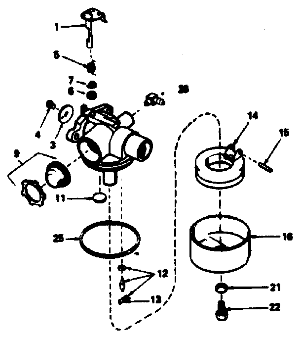 Carburetor No. 632387 Diagram and Parts List for 143384452  Craftsman Engine