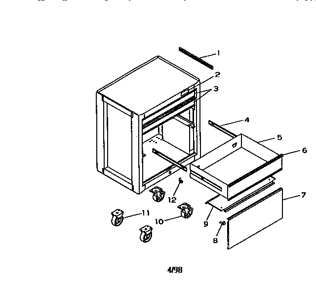Unit Parts Diagram and Parts List for 706659030  Craftsman Tool Stand & Cart