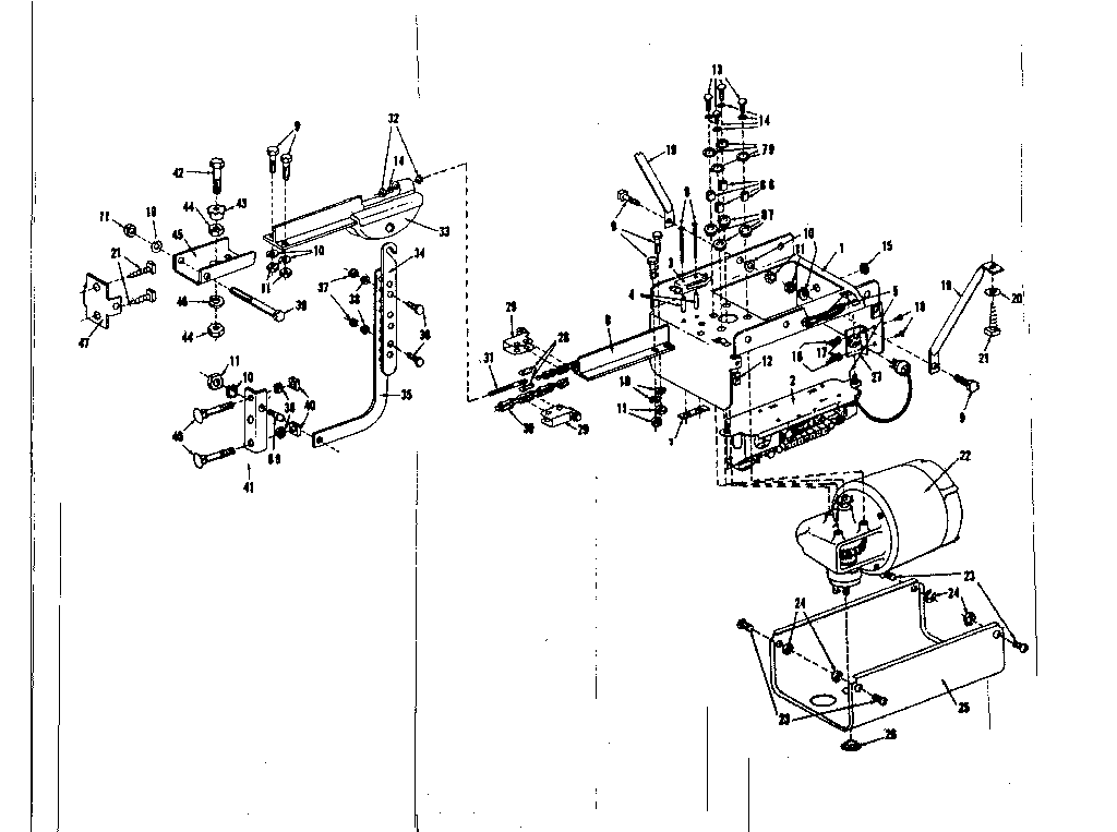 Operator Assembly Diagram and Parts List for 13966300  Craftsman Garage Door Opener