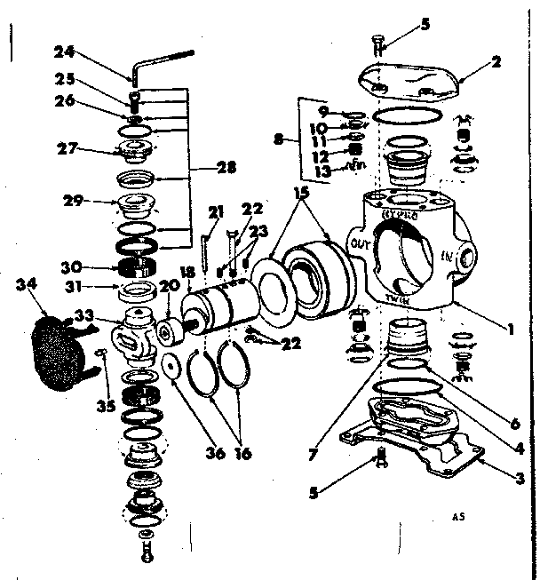 Replacement Parts Diagram and Parts List for 471445740  Craftsman Water Pump