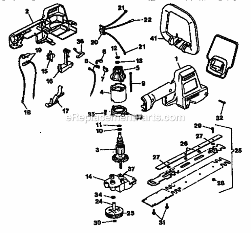Page A Diagram and Parts List for 74168  Craftsman Hedge Trimmer