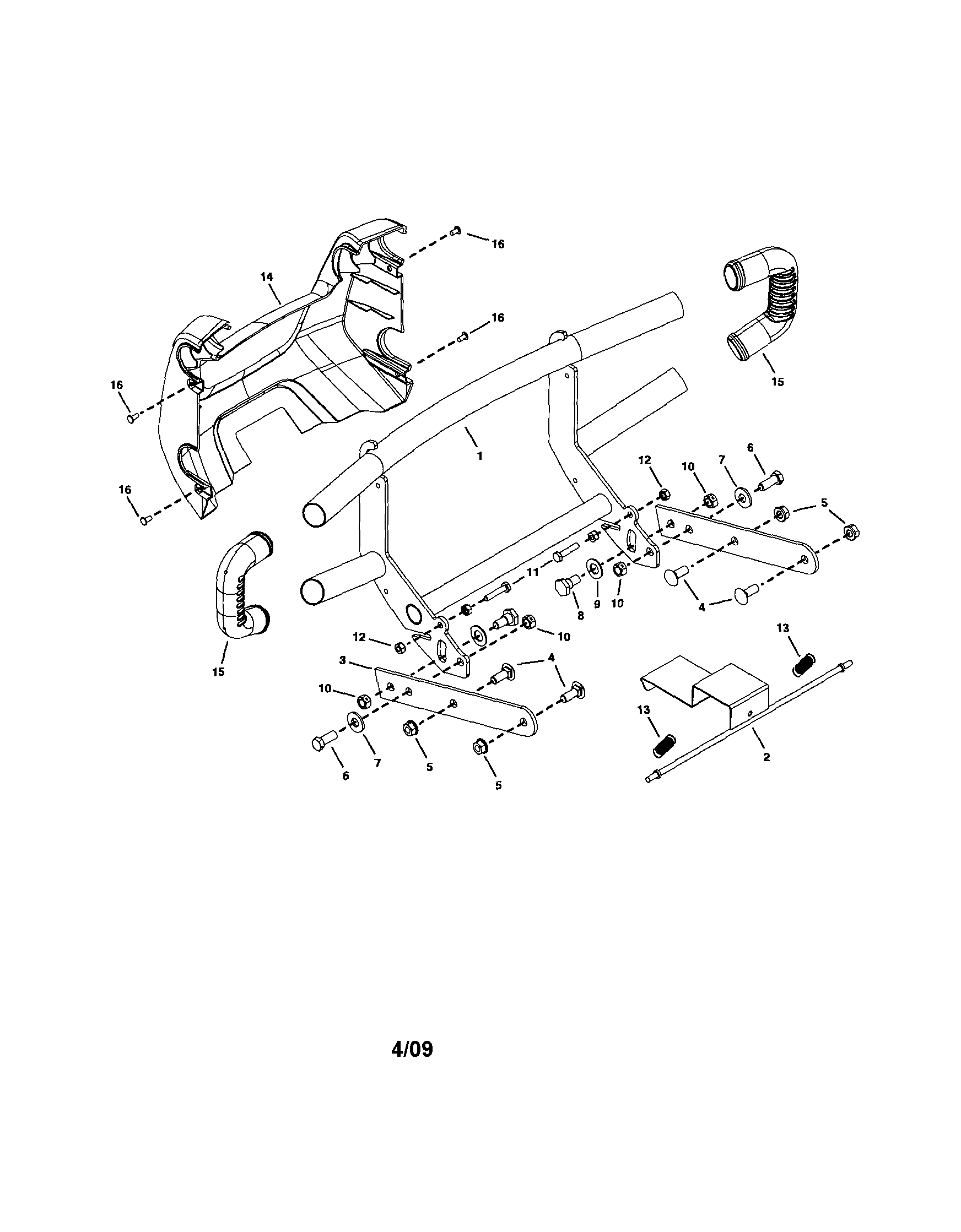 Brush Guard Diagram and Parts List for 917421264  Craftsman Lawn Tractor