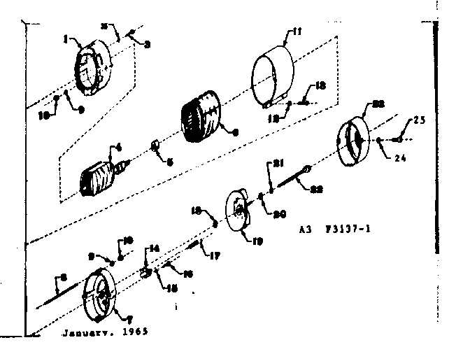 Stator Assembly Diagram and Parts List for 5803137-1  Craftsman Generator