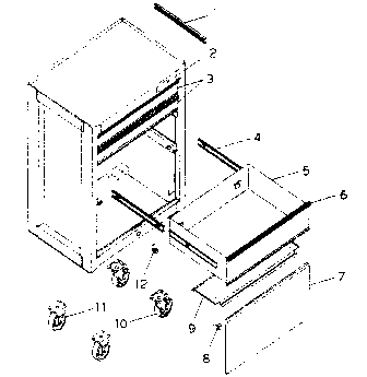 Cabinet Parts Diagram and Parts List for 706659032  Craftsman Tool Stand & Cart
