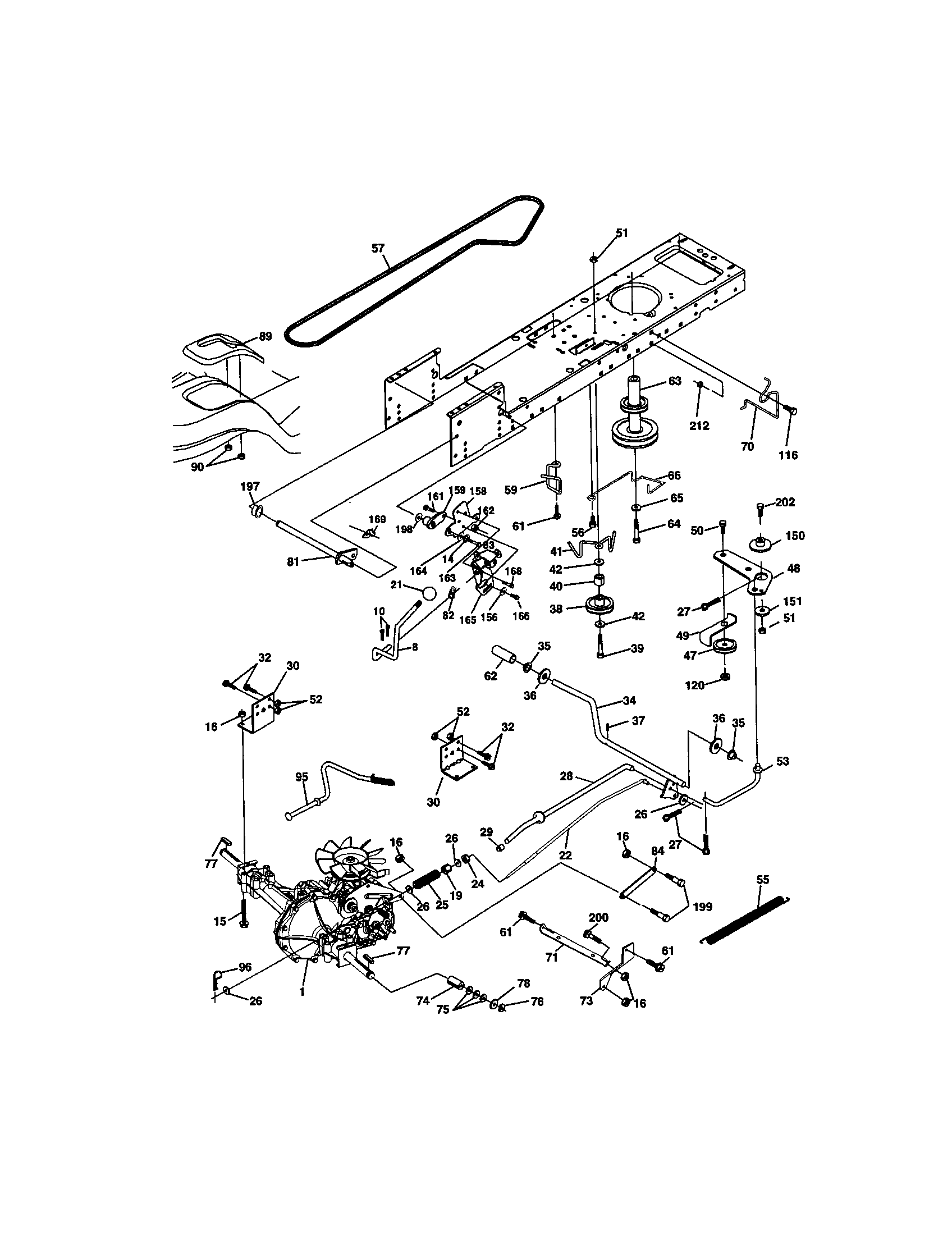 Ground Drive Diagram and Parts List for 917271823  Craftsman Lawn Tractor