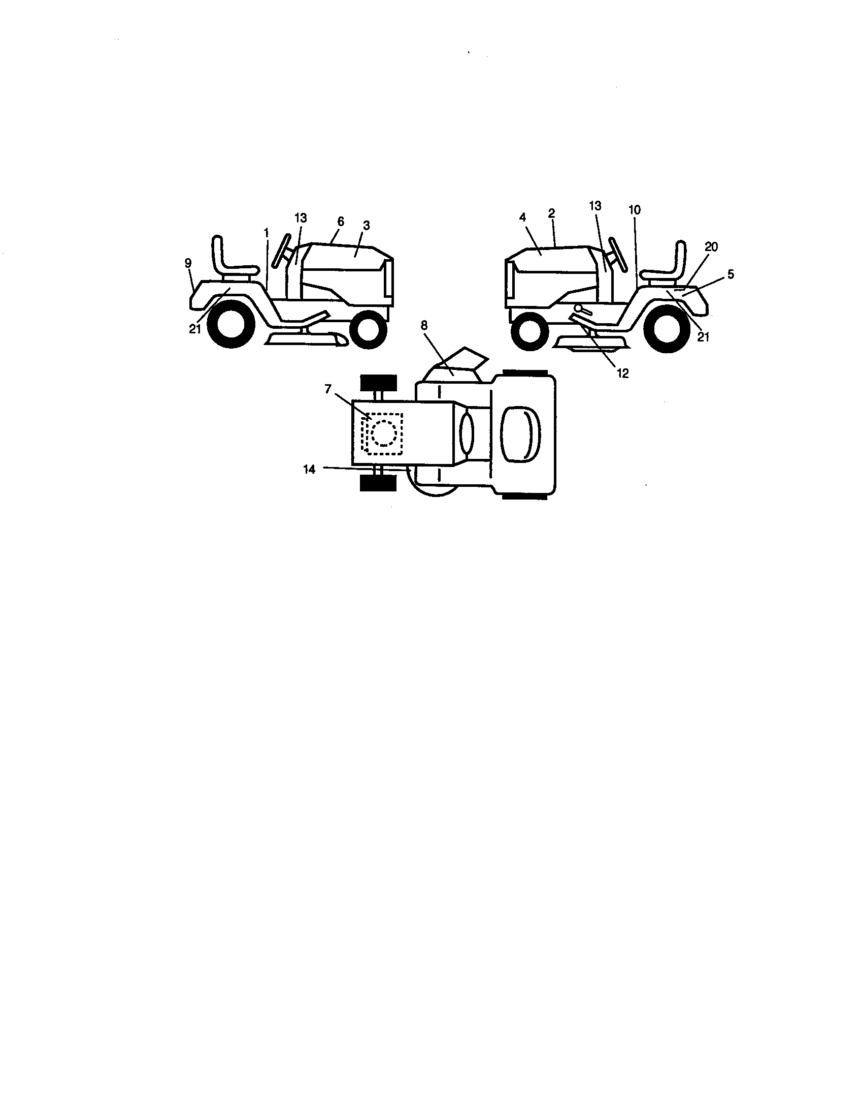 Decals Diagram and Parts List for 917271053  Craftsman Lawn Tractor