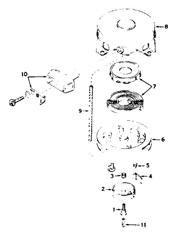 Rewind Starter Diagram and Parts List for 143621022  Craftsman Engine