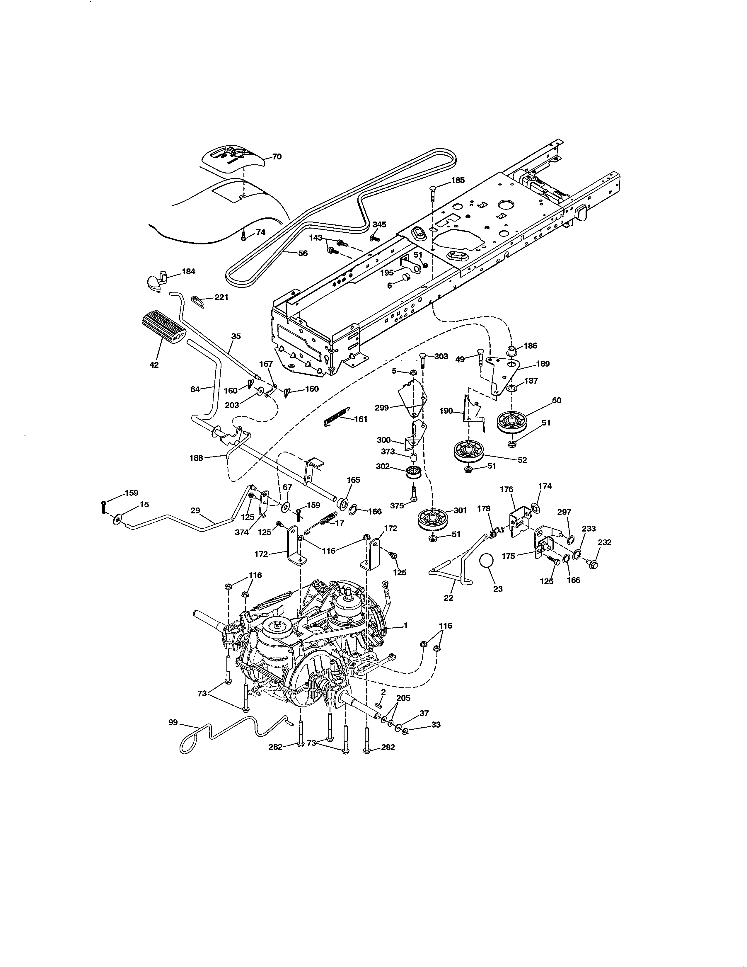 Ground Drive Diagram and Parts List for 917250810  Craftsman Lawn Tractor