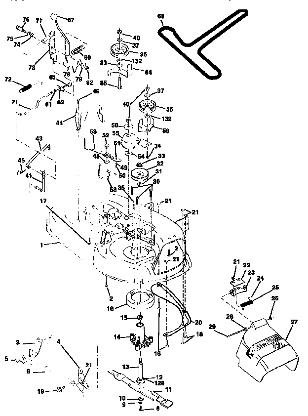 Mower Diagram and Parts List for 917258503  Craftsman Lawn Tractor