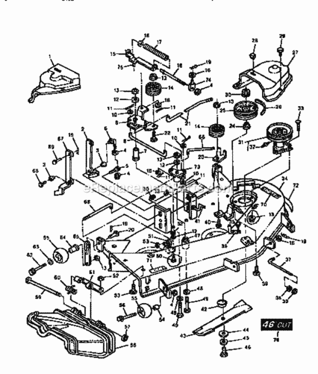 Page H Diagram and Parts List for 750256060  Craftsman Lawn Tractor