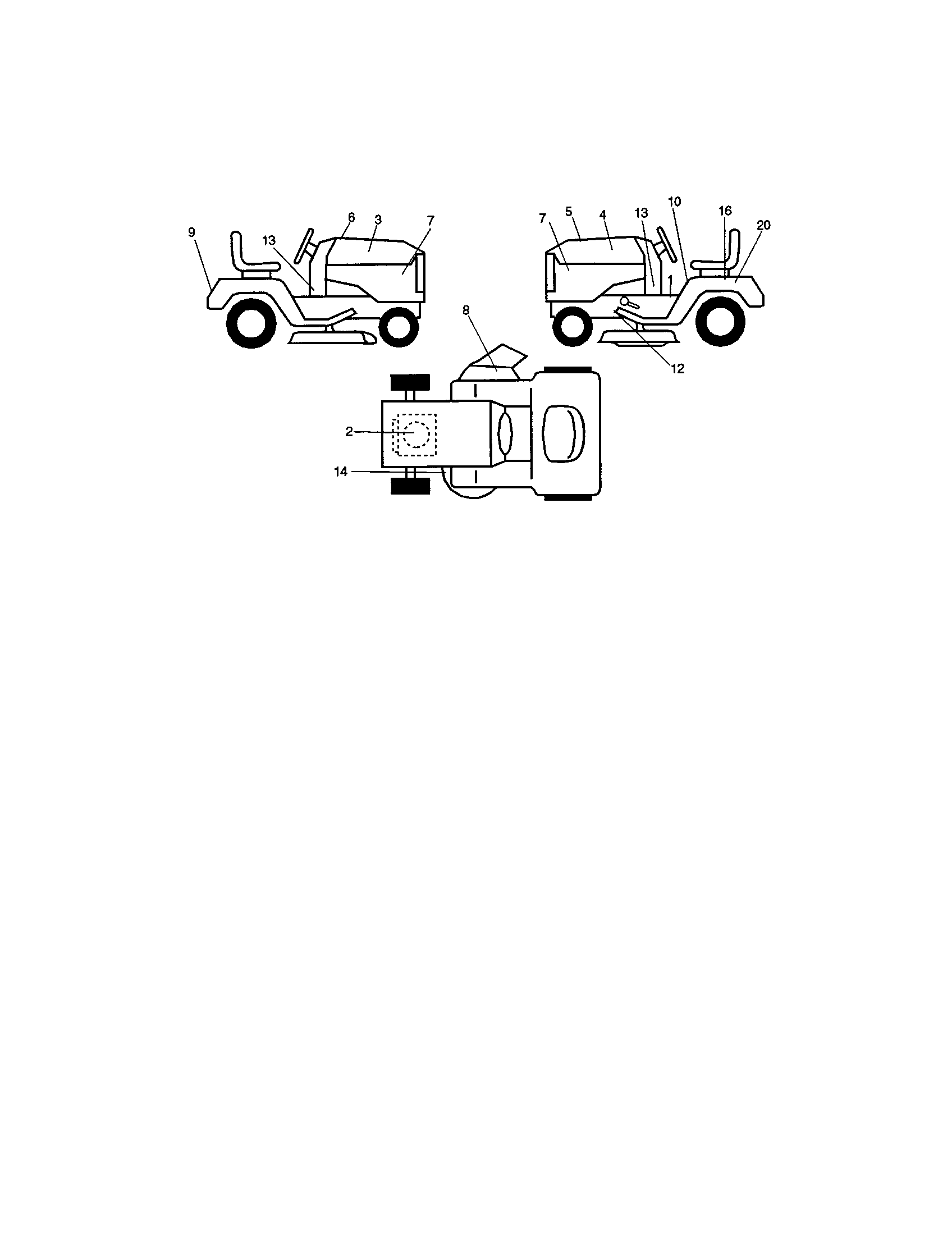 Decals Diagram and Parts List for 917272065  Craftsman Lawn Tractor