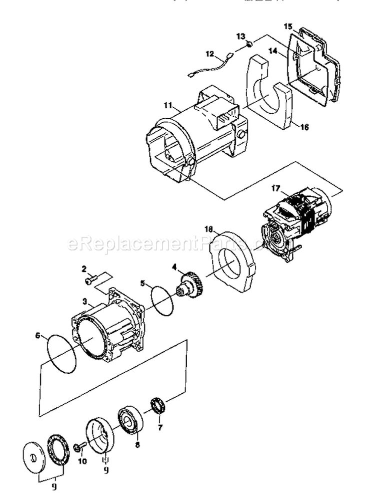 Motor Diagram and Parts List for 75171  Craftsman Pressure Washer