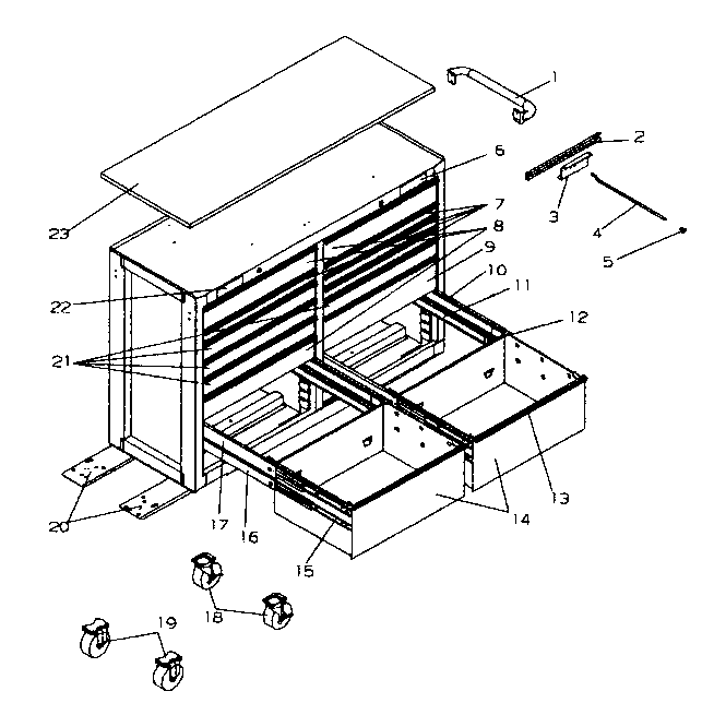 Tool Cart Diagram and Parts List for 706597312  Craftsman Tool Stand & Cart