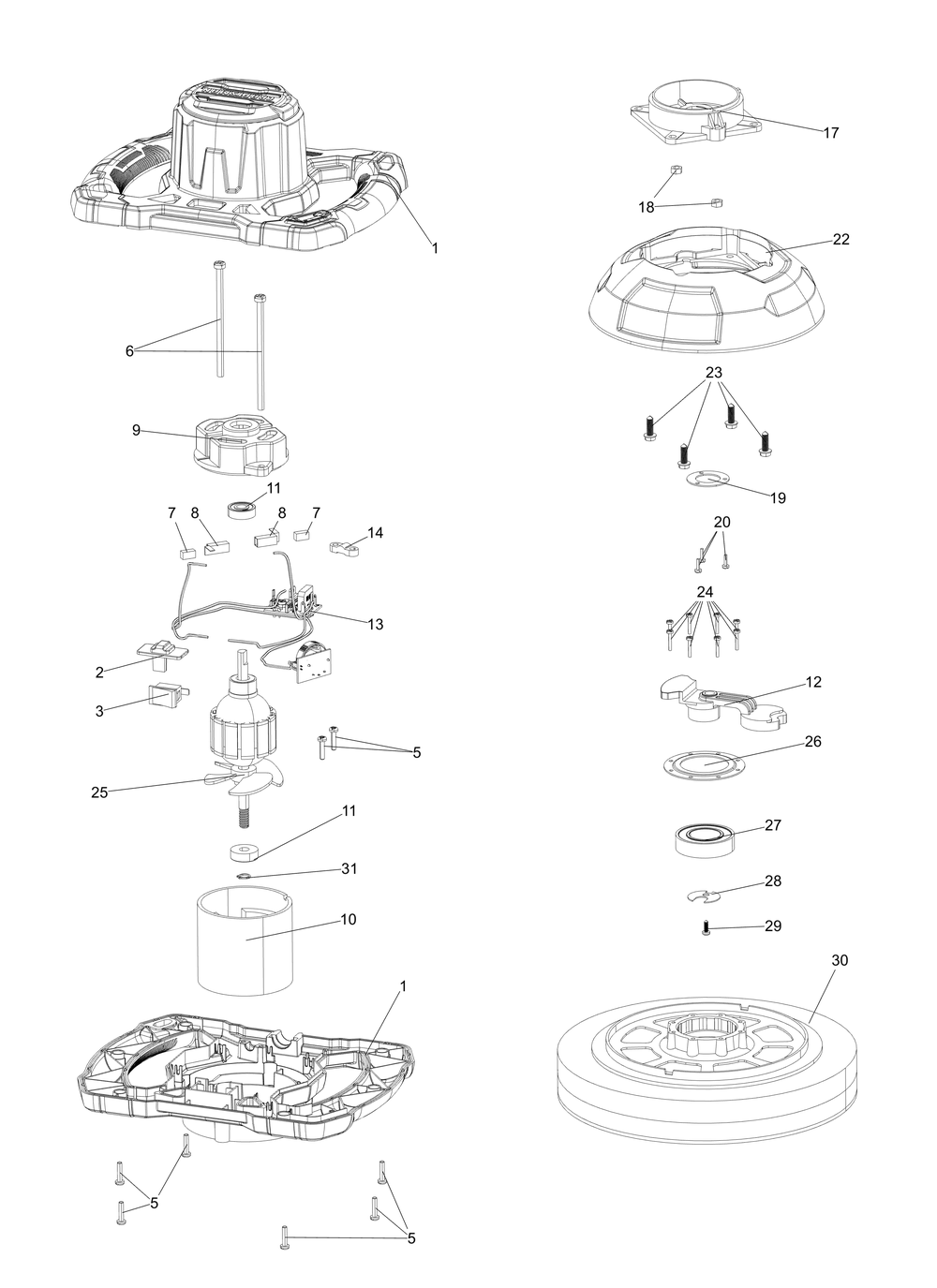 Diagram Diagram and Parts List for CMEE100 Type 1 Craftsman Sander Polisher