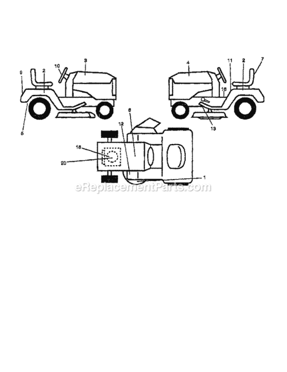 Page B Diagram and Parts List for 756-052  Craftsman Lawn Tractor
