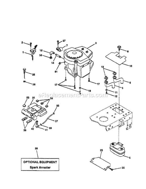 Page E Diagram and Parts List for 756-052  Craftsman Lawn Tractor
